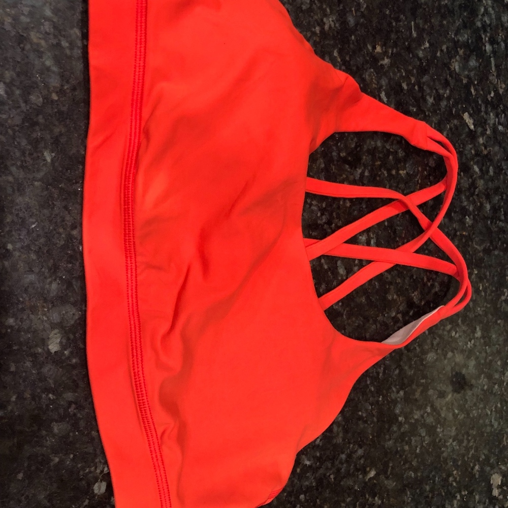 "Like New" Lululemon Orange Energy Bra 8